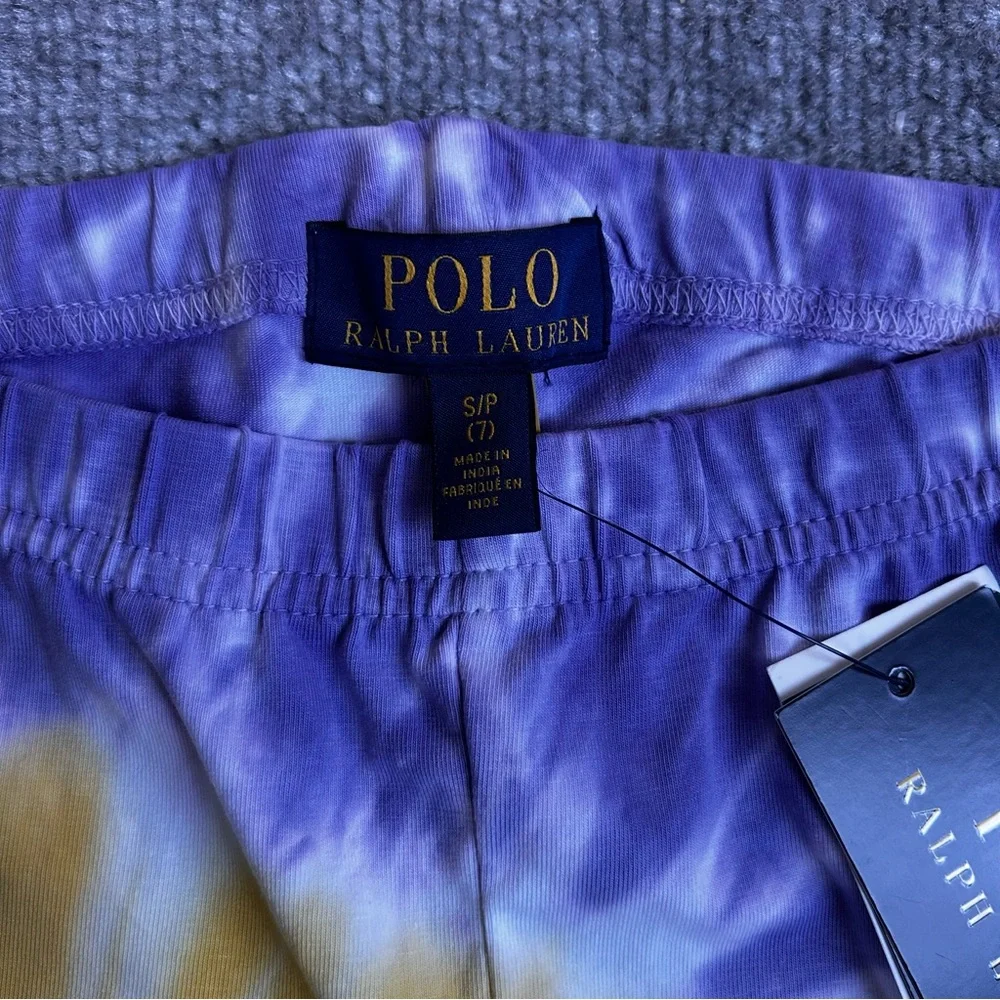 NWT Polo Ralph Lauren Kids Tie-Dye Stretch Jersey Leggings, Size 7